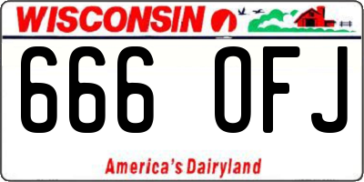 WI license plate 666OFJ