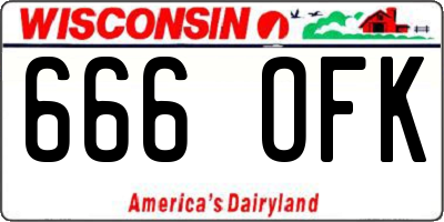 WI license plate 666OFK