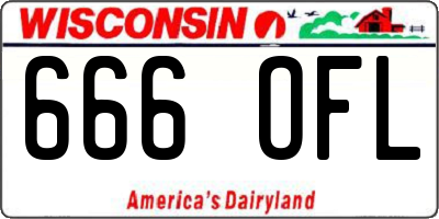 WI license plate 666OFL