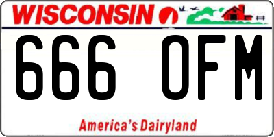 WI license plate 666OFM