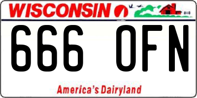 WI license plate 666OFN