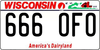 WI license plate 666OFO