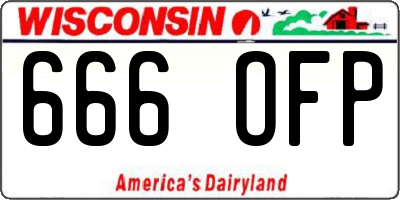 WI license plate 666OFP