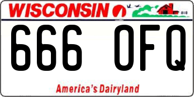 WI license plate 666OFQ