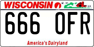 WI license plate 666OFR