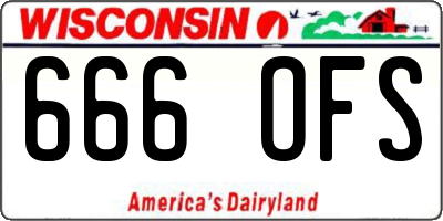 WI license plate 666OFS