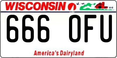 WI license plate 666OFU