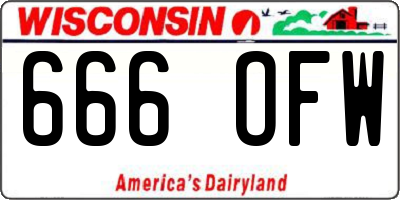 WI license plate 666OFW