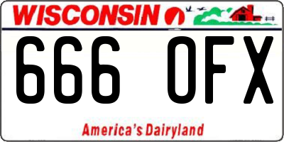 WI license plate 666OFX