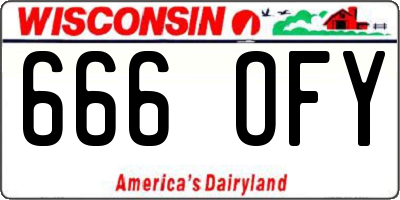 WI license plate 666OFY