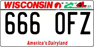 WI license plate 666OFZ