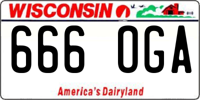 WI license plate 666OGA