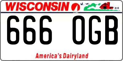 WI license plate 666OGB