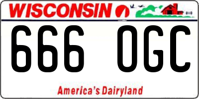 WI license plate 666OGC