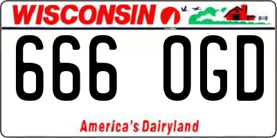 WI license plate 666OGD