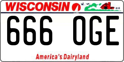 WI license plate 666OGE