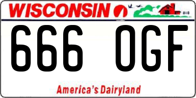 WI license plate 666OGF