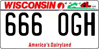 WI license plate 666OGH