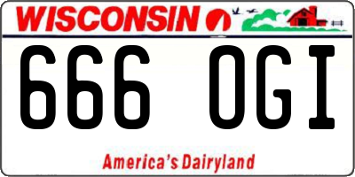 WI license plate 666OGI