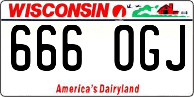 WI license plate 666OGJ