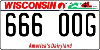 WI license plate 666OOG