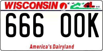 WI license plate 666OOK