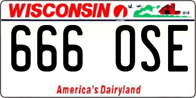 WI license plate 666OSE
