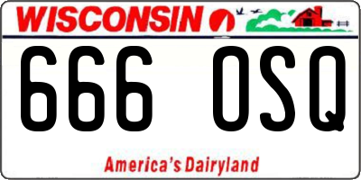 WI license plate 666OSQ