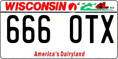 WI license plate 666OTX