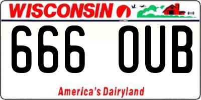 WI license plate 666OUB