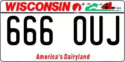 WI license plate 666OUJ
