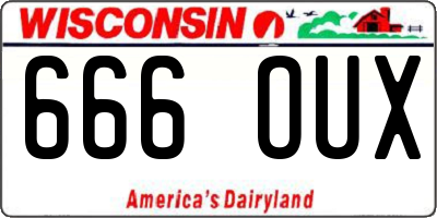 WI license plate 666OUX