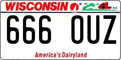 WI license plate 666OUZ