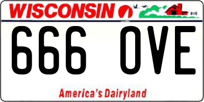 WI license plate 666OVE