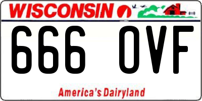 WI license plate 666OVF