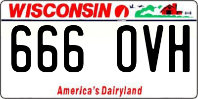 WI license plate 666OVH