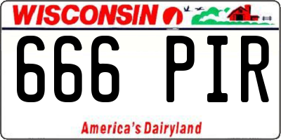 WI license plate 666PIR