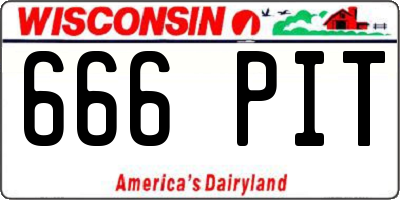 WI license plate 666PIT