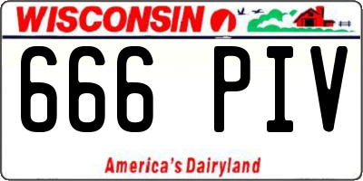 WI license plate 666PIV