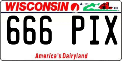 WI license plate 666PIX