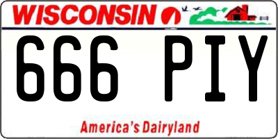 WI license plate 666PIY