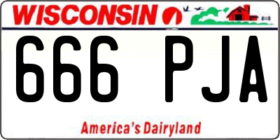 WI license plate 666PJA