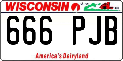 WI license plate 666PJB