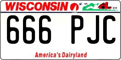 WI license plate 666PJC