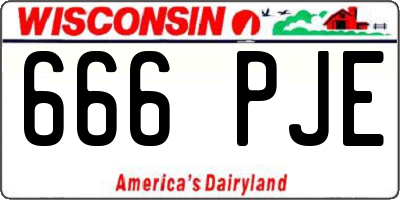 WI license plate 666PJE