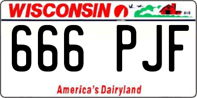 WI license plate 666PJF