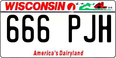 WI license plate 666PJH