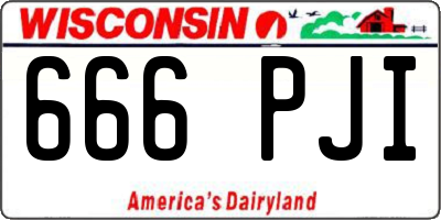 WI license plate 666PJI