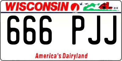 WI license plate 666PJJ