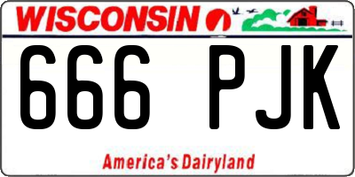 WI license plate 666PJK